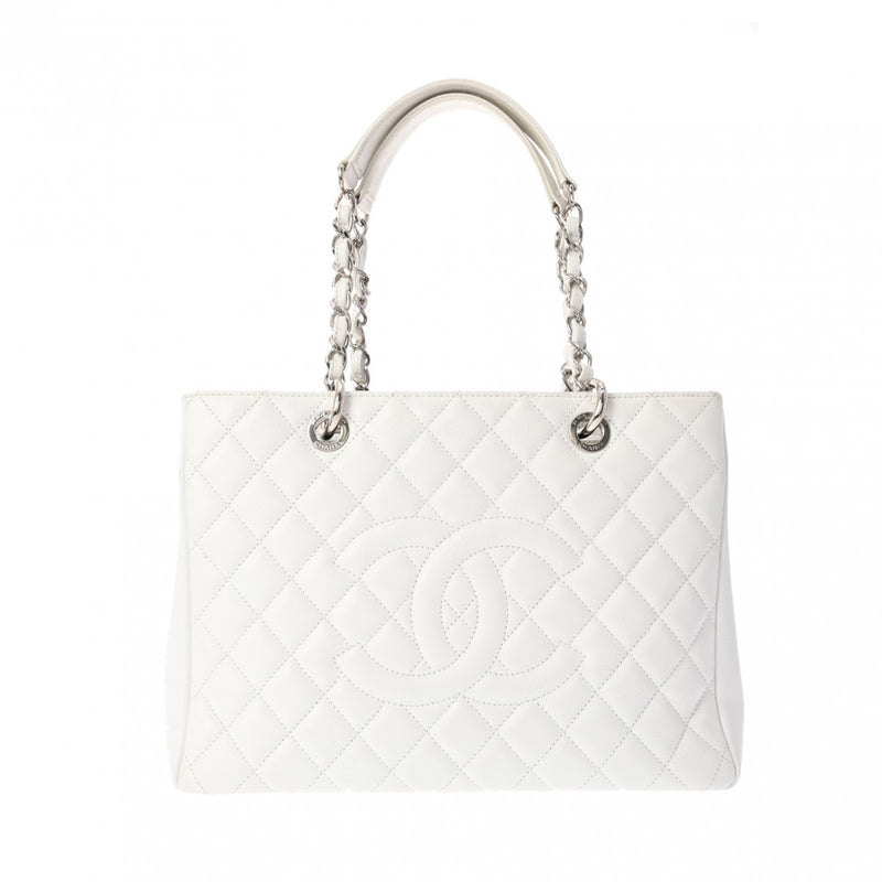 CHANEL シャネル マトラッセ GST グランドショッピングトート ホワイト A50995 レディース キャビアスキン トートバッグ ABランク 中古 銀蔵