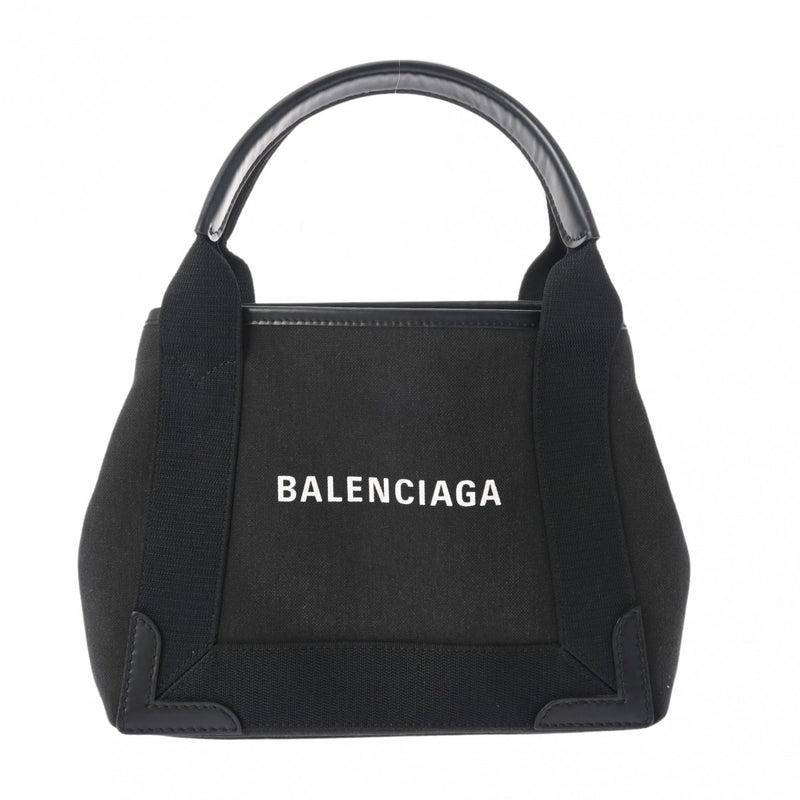 BALENCIAGA バレンシアガ ネイビーカバス XS 2WAY 黒 390346 レディース キャンバス/レザー ハンドバッグ ABランク 中古 銀蔵