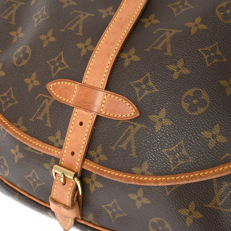 LOUIS VUITTON ルイヴィトン モノグラム ソミュール 30 ブラウン M42256 レディース モノグラムキャンバス ショルダーバッグ Bランク 中古 銀蔵