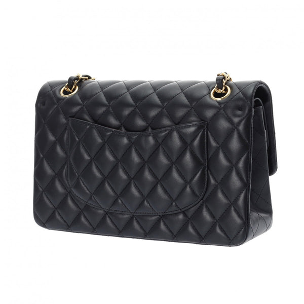 CHANEL シャネル マトラッセ チェーンショルダー Wフラップ 25cm ブラック A01112 レディース ラムスキン ショルダーバッグ Aランク 中古 銀蔵