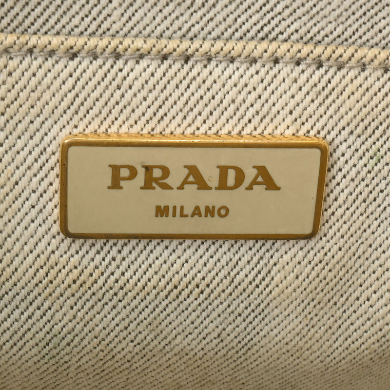 PRADA プラダ カナパ ミニトート 2WAY ブルー B2439G レディース デニム ハンドバッグ Bランク 中古 銀蔵