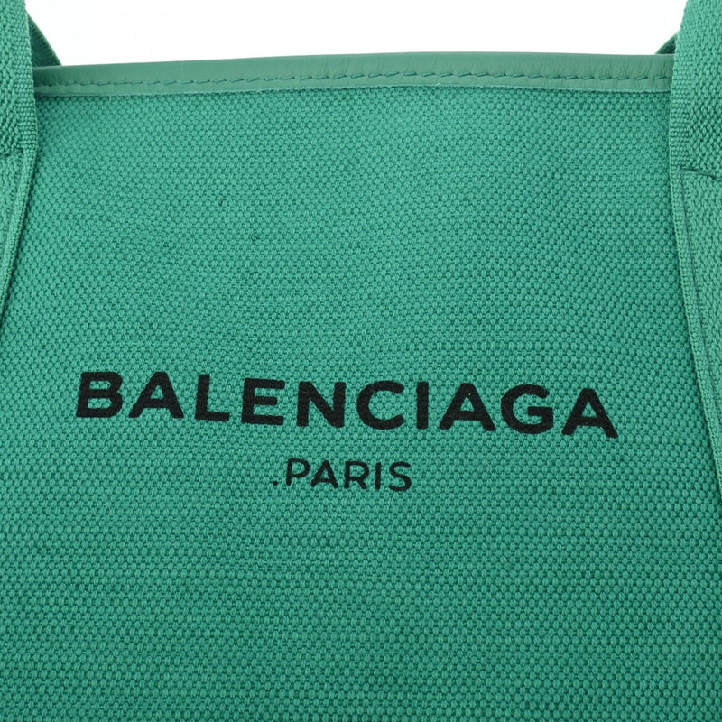 BALENCIAGA バレンシアガ ネイビーカバス XS 2WAY グリーン 390346 レディース キャンバス/レザー ハンドバッグ ABランク 中古 銀蔵