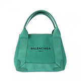 BALENCIAGA バレンシアガ ネイビーカバス XS 2WAY グリーン 390346 レディース キャンバス/レザー ハンドバッグ ABランク 中古 銀蔵