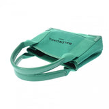 BALENCIAGA バレンシアガ ネイビーカバス XS 2WAY グリーン 390346 レディース キャンバス レザー ハンドバッグ ABランク 中古 銀蔵