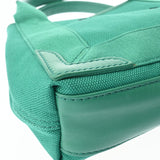 BALENCIAGA バレンシアガ ネイビーカバス XS 2WAY グリーン 390346 レディース キャンバス レザー ハンドバッグ ABランク 中古 銀蔵