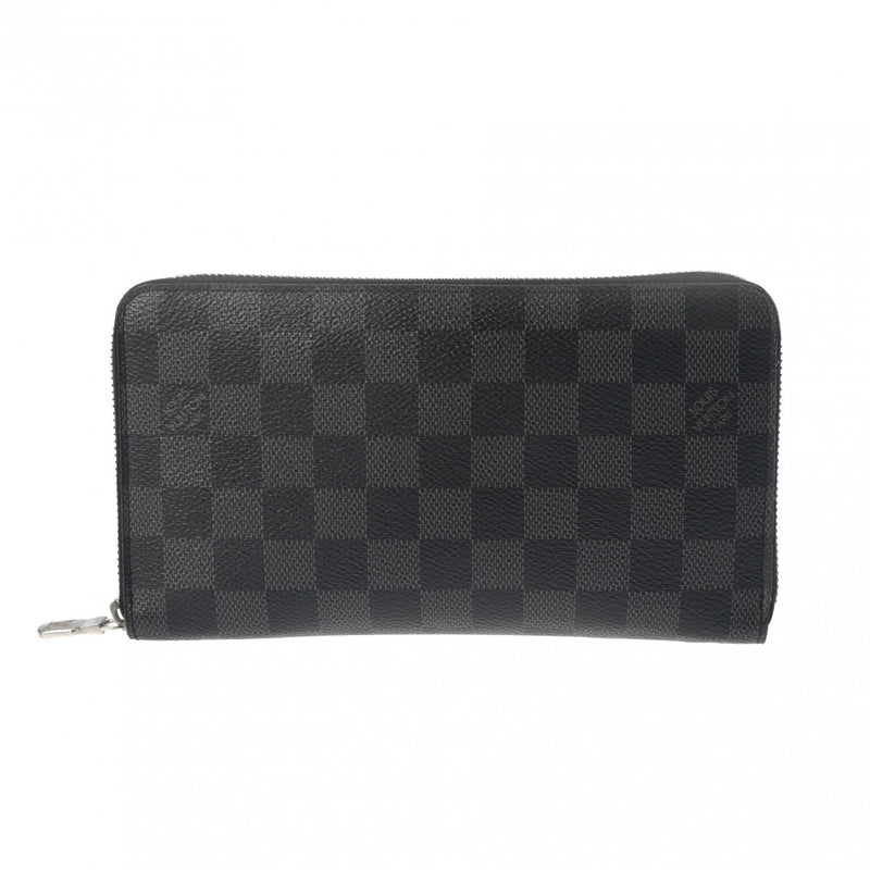 LOUIS VUITTON ルイヴィトン ダミエグラフィット ジッピーオーガナイザー NM ブラック N60111 メンズ ダミエグラフィットキャンバス 長財布 Bランク 中古 銀蔵