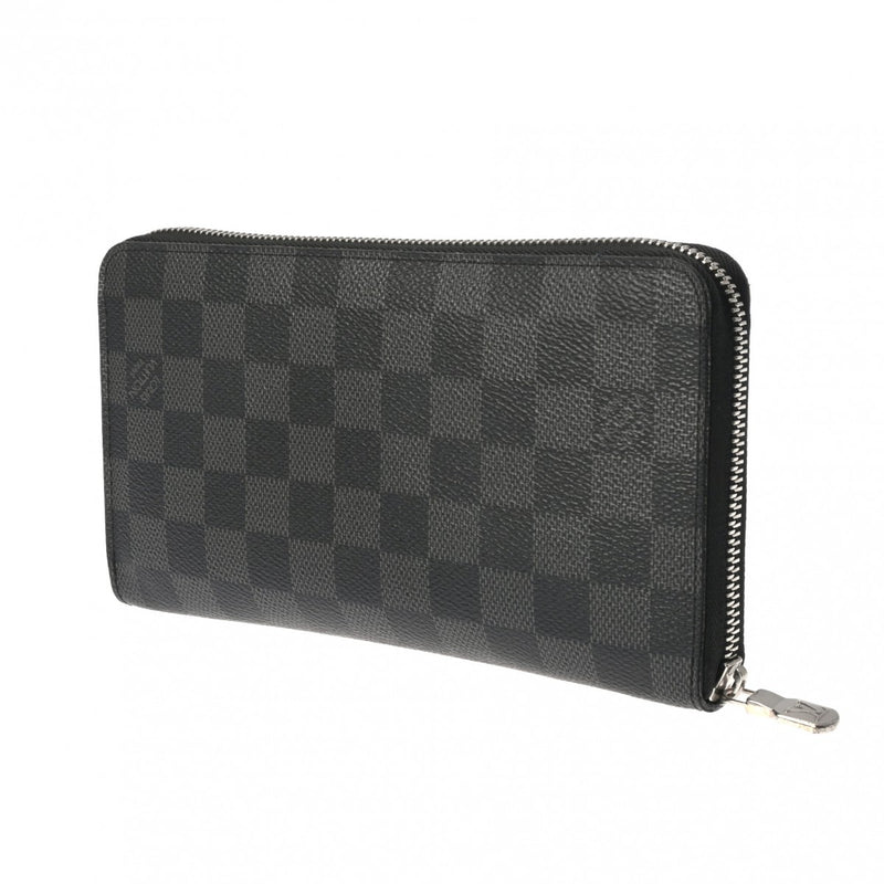 LOUIS VUITTON ルイヴィトン ダミエグラフィット ジッピーオーガナイザー NM ブラック N60111 メンズ ダミエグラフィットキャンバス 長財布 Bランク 中古 銀蔵