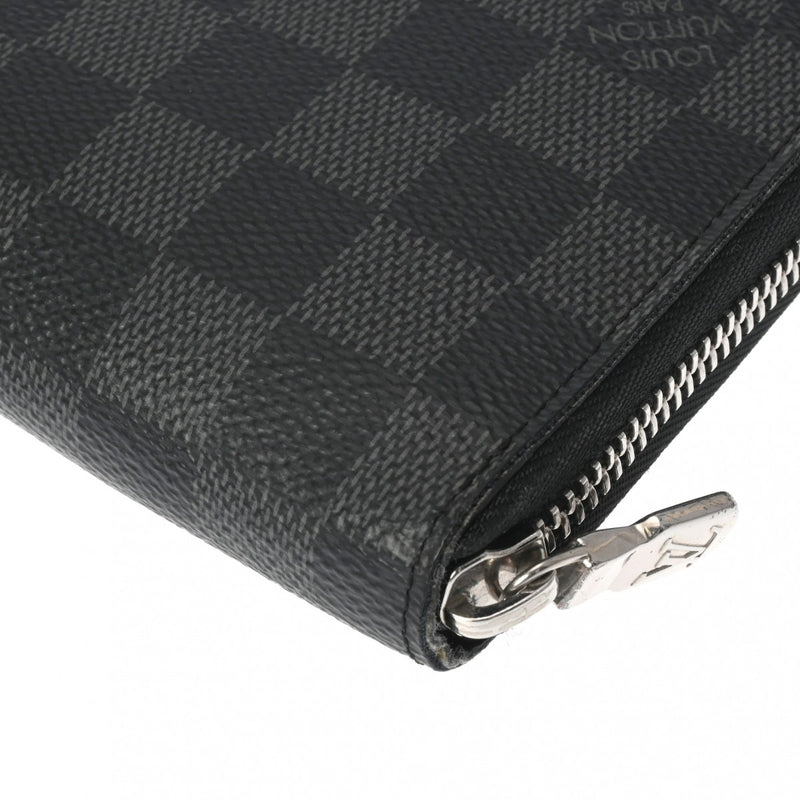 LOUIS VUITTON ルイヴィトン ダミエグラフィット ジッピーオーガナイザー NM ブラック N60111 メンズ ダミエグラフィットキャンバス 長財布 Bランク 中古 銀蔵