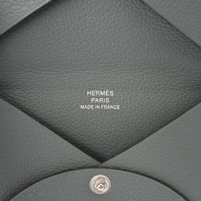 HERMES エルメス カルヴィ  ヴェールアマンド パラジウム金具 - Z刻印(2021年頃) ユニセックス エバーカラー カードケース Bランク 中古 銀蔵