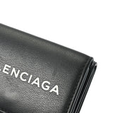 BALENCIAGA バレンシアガ エブリデイ ミニウォレット  ブラック シルバー金具 型番不鮮明 ユニセックス カーフ 三つ折り財布 Bランク 中古 銀蔵