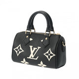 LOUIS VUITTON ルイヴィトン モノグラムアンプラント ナノスピーディ 2WAY 黒/ベージュ M81456 レディース レザー ハンドバッグ 未使用 銀蔵