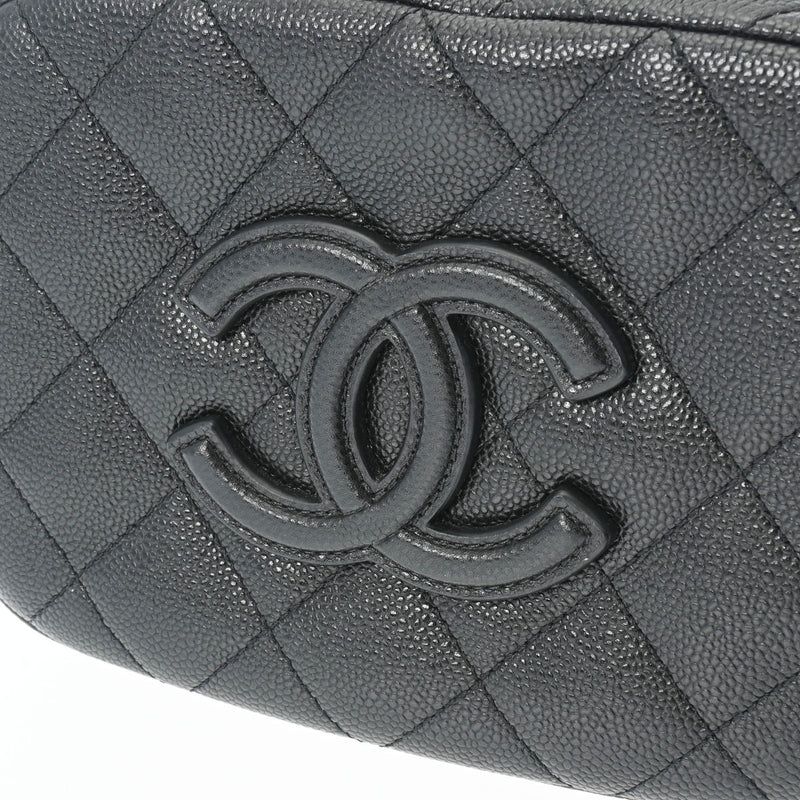 CHANEL シャネル マトラッセ カメラバッグ チェーンショルダー 黒 - レディース キャビアスキン ショルダーバッグ Aランク 中古 銀蔵