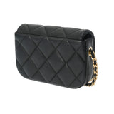 CHANEL シャネル マトラッセ ミニチェーンショルダー 17cm ブラック レディース ラムスキン ショルダーバッグ Aランク 中古 銀蔵