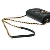 CHANEL シャネル マトラッセ ミニチェーンショルダー 17cm ブラック レディース ラムスキン ショルダーバッグ Aランク 中古 銀蔵