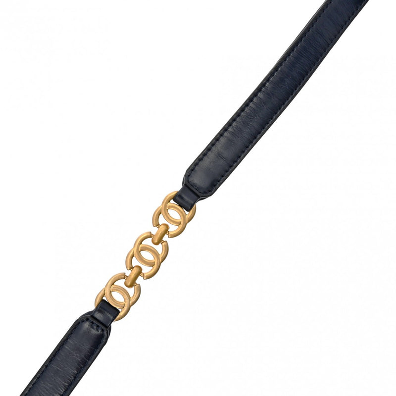 CHANEL シャネル マトラッセ ココマーク チェーン ネイビー レディース シャイニーカーフ/スエード ショルダーバッグ Aランク 中古 銀蔵