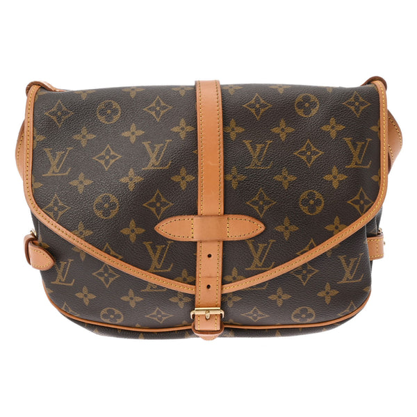 LOUIS VUITTON ルイヴィトン モノグラム ソミュール 30 ブラウン M42256 レディース モノグラムキャンバス ショルダーバッグ Bランク 中古 銀蔵