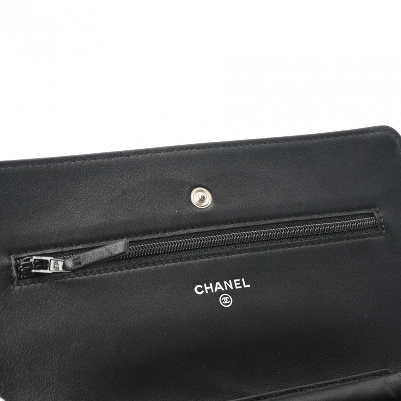 CHANEL シャネル チェーンウォレット ココマーク ブラック A48654 レディース キャビアスキン ショルダーバッグ ABランク 中古 銀蔵