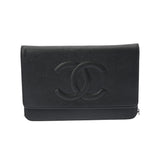 CHANEL シャネル チェーンウォレット ココマーク ブラック A48654 レディース キャビアスキン ショルダーバッグ ABランク 中古 銀蔵