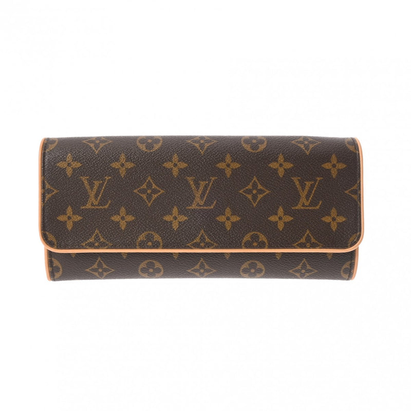 LOUIS VUITTON ルイヴィトン モノグラム ポシェットツイン GM 2WAYクラッチバッグ ブラウン M51852 レディース モノグラムキャンバス ショルダーバッグ ABランク 中古 銀蔵