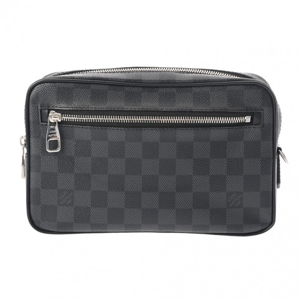 LOUIS VUITTON ルイヴィトン ダミエグラフィット ポシェット カサイ 黒/グレー N41664 メンズ ダミエグラフィットキャンバス セカンドバッグ Aランク 中古 銀蔵