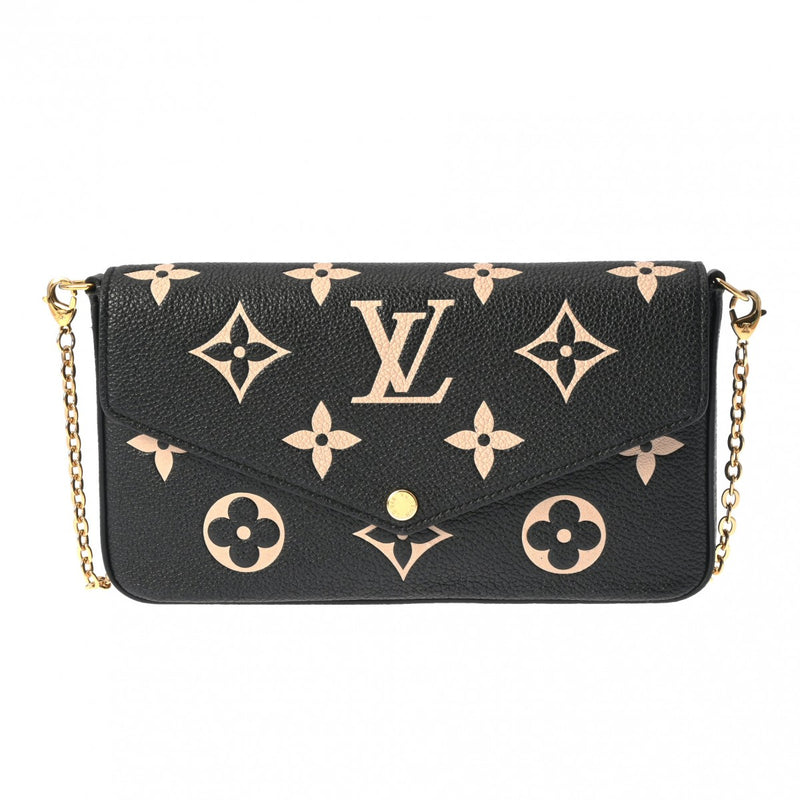 LOUIS VUITTON ルイヴィトン モノグラムアンプラント ポシェットフェリシー ノワール M82479 レディース レザー ショルダーバッグ Aランク 中古 銀蔵