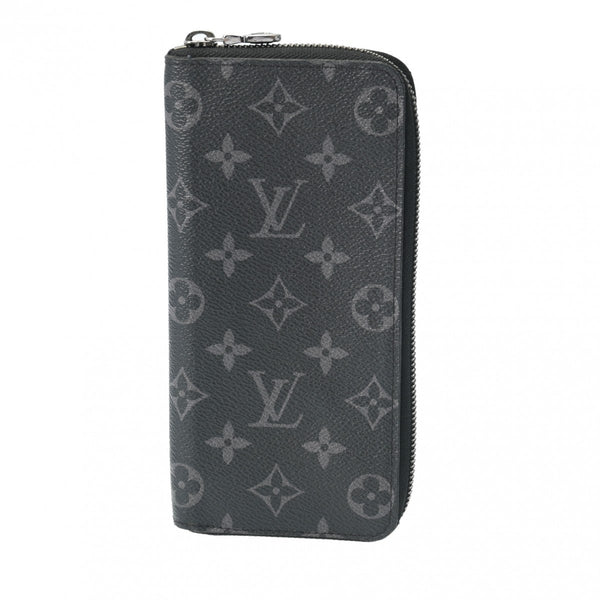 LOUIS VUITTON ルイヴィトン モノグラムエクリプス ジッピーウォレットヴェルティカル 黒/グレー M62295 メンズ モノグラムキャンバス モノグラムエクリプス 長財布 Aランク 中古 銀蔵