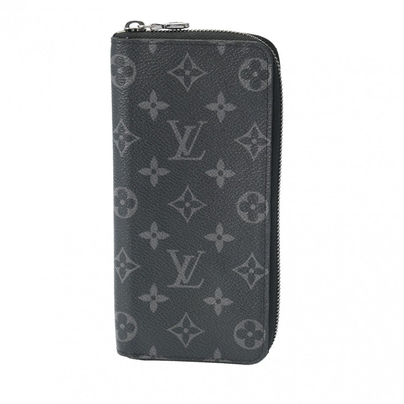 LOUIS VUITTON ルイヴィトン モノグラムエクリプス ジッピーウォレットヴェルティカル 黒/グレー M62295 メンズ モノグラムキャンバス モノグラムエクリプス 長財布 Aランク 中古 銀蔵