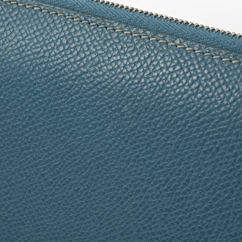 HERMES エルメス アザップ コンバイン ブルージーン パラジウム金具 □J刻印(2006年頃) レディース ヴォーエプソン 長財布 ABランク 中古 銀蔵