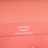 HERMES エルメス ベアン カードケース ルージュカザック/フラミンゴ パラジウム金具 □R刻印(2014年頃) ユニセックス ヴォーエプソン カードケース ABランク 中古 銀蔵