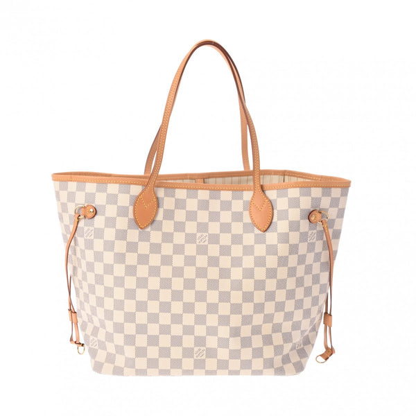 LOUIS VUITTON ルイヴィトン ダミエアズール ネヴァーフル MM ホワイト N41361 レディース ダミエアズールキャンバス トートバッグ Aランク 中古 銀蔵