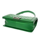 CHANEL シャネル ボーイシャネル チェーンショルダー 25cm グリーン A67086 レディース ラムスキン ショルダーバッグ Aランク 中古 銀蔵