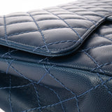 CHANEL シャネル マトラッセ Wフラップ チェーンショルダー 33cm ブルー A58601 レディース キャビアスキン ショルダーバッグ Aランク 中古 銀蔵