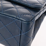 CHANEL シャネル マトラッセ Wフラップ チェーンショルダー 33cm ブルー A58601 レディース キャビアスキン ショルダーバッグ Aランク 中古 銀蔵