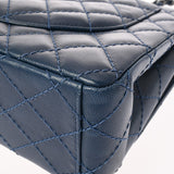 CHANEL シャネル マトラッセ Wフラップ チェーンショルダー 33cm ブルー A58601 レディース キャビアスキン ショルダーバッグ Aランク 中古 銀蔵