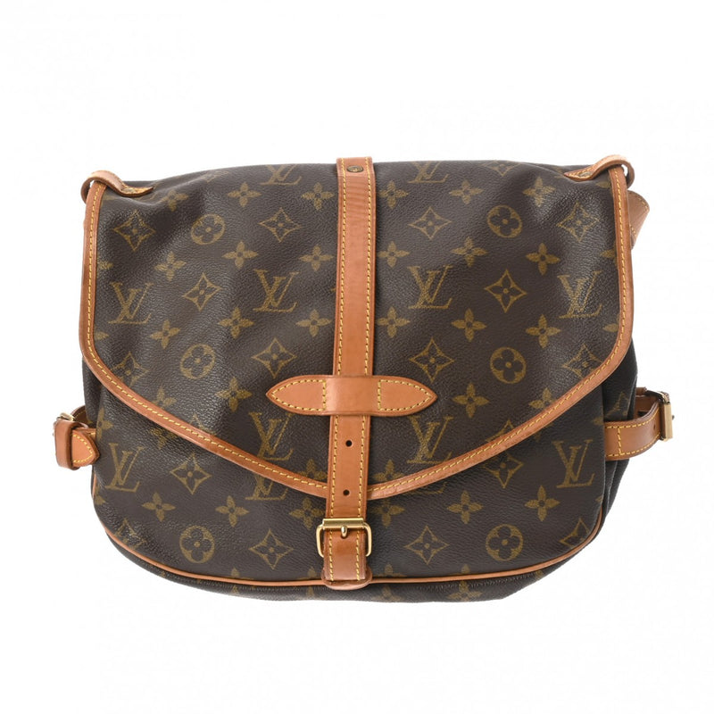 LOUIS VUITTON ルイヴィトン モノグラム ソミュール 30 ブラウン M42256 レディース モノグラムキャンバス ショルダーバッグ Bランク 中古 銀蔵