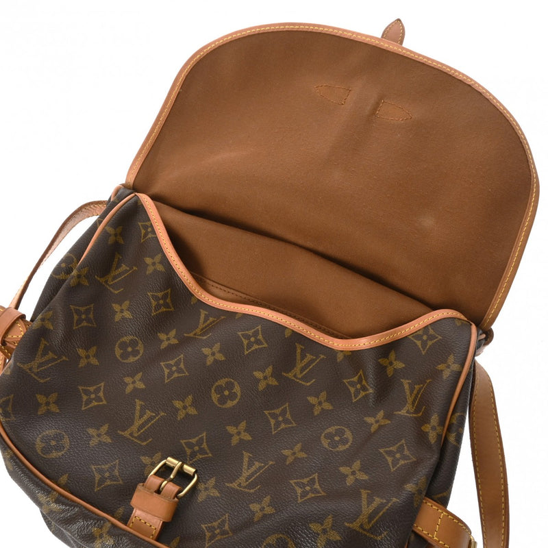 LOUIS VUITTON ルイヴィトン モノグラム ソミュール 30 ブラウン M42256 レディース モノグラムキャンバス ショルダーバッグ Bランク 中古 銀蔵