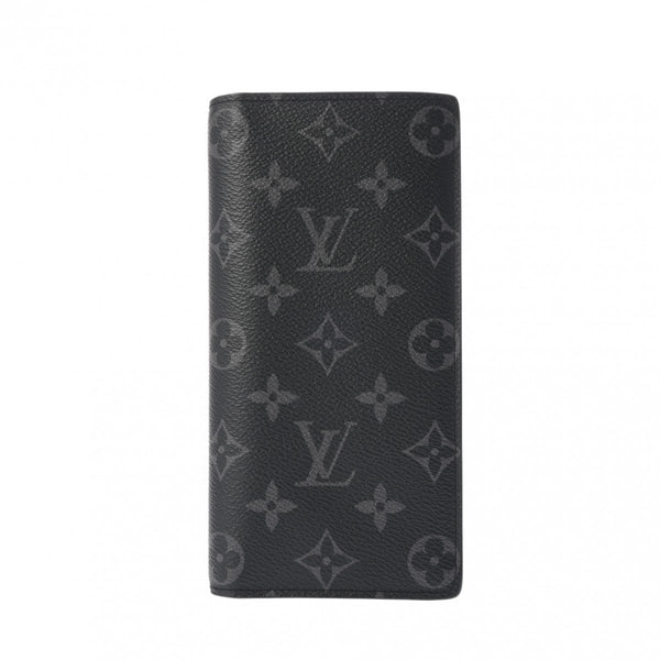 LOUIS VUITTON ルイヴィトン モノグラムエクリプス ポルトフォイユブラザ 黒 グレー M61697 メンズ モノグラムキャンバス 長財布 ABランク 中古 銀蔵