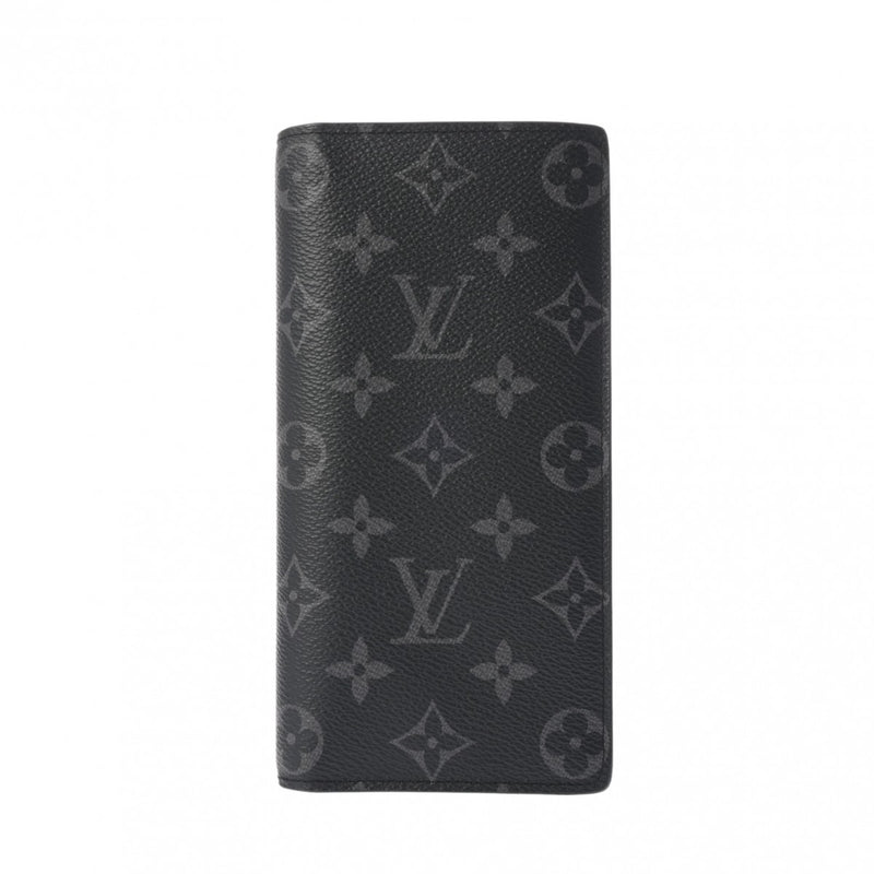 LOUIS VUITTON ルイヴィトン モノグラムエクリプス ポルトフォイユブラザ 黒 グレー M61697 メンズ モノグラムキャンバス 長財布 ABランク 中古 銀蔵