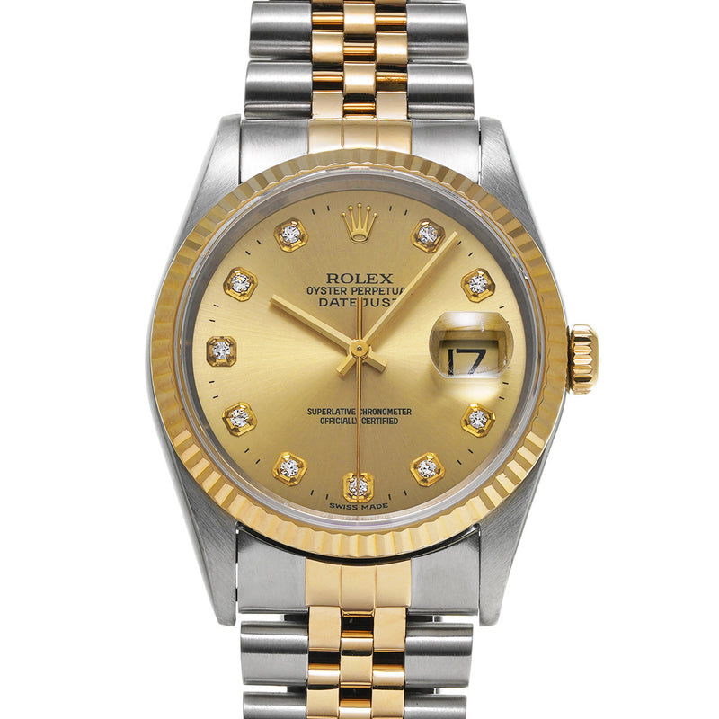 ROLEX ロレックス デイトジャスト 10Pダイヤ 16233G メンズ 腕時計 自動巻き Aランク 中古 銀蔵