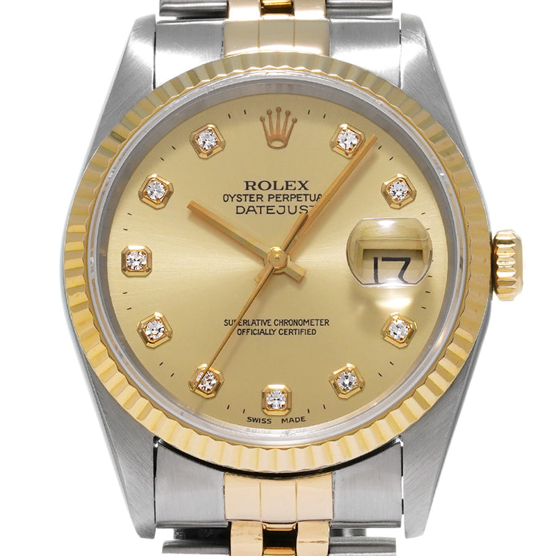 ROLEX ロレックス デイトジャスト 10Pダイヤ 16233G メンズ 腕時計 自動巻き Aランク 中古 銀蔵