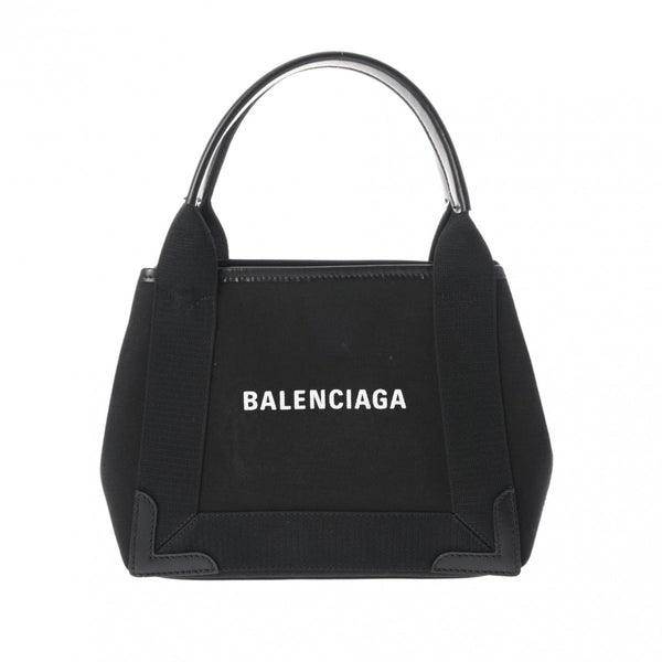 BALENCIAGA バレンシアガ ネイビーカバス XS 2WAY ブラック 390346 レディース キャンバス レザー ハンドバッグ Aランク 中古 銀蔵