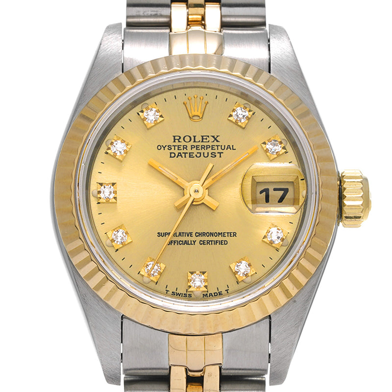 ROLEX ロレックス デイトジャスト 10Pダイヤ 69173G レディース 腕時計 自動巻き Aランク 中古 銀蔵