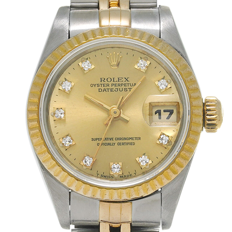 ROLEX ロレックス デイトジャスト 10Pダイヤ 69173G レディース 腕時計 自動巻き Aランク 中古 銀蔵