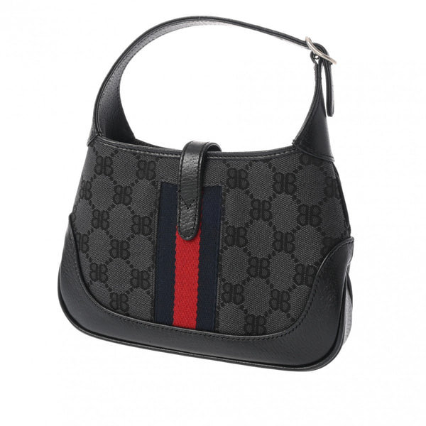 GUCCI グッチ バレンシアガコラボ ザハッカー プロジェクト ジャッキーミニ 黒 680132 レディース カーフ ショルダーバッグ Aランク 中古 銀蔵