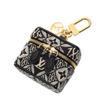 LOUIS VUITTON ルイヴィトン ポルトクレ バニティ バッグチャーム ブラック系 レディース GP モノグラムジャガード キーホルダー Aランク 中古 銀蔵