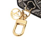 LOUIS VUITTON ルイヴィトン ポルトクレ バニティ バッグチャーム ブラック系 レディース GP モノグラムジャガード キーホルダー Aランク 中古 銀蔵