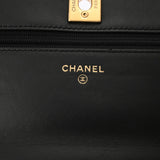 CHANEL シャネル マトラッセ Vステッチ ブラック A80982 レディース ラムスキン チェーンウォレット Aランク 中古 銀蔵