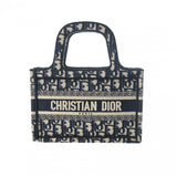 CHRISTIAN DIOR クリスチャンディオール ブックトート ミニ オブリーク ネイビー S5475ZRIW_M928 レディース キャンバス ハンドバッグ ABランク 中古 銀蔵