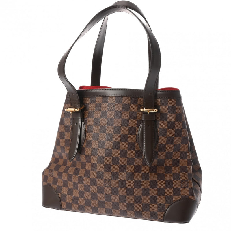 LOUIS VUITTON ルイヴィトン ダミエ ハムステッド MM トート ブラウン N51204 レディース ダミエキャンバス ハンドバッグ Aランク 中古 銀蔵