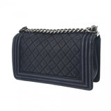 CHANEL シャネル ボーイシャネル チェーンショルダー 25cm ネイビー A67086 レディース ラムスキン ショルダーバッグ Bランク 中古 銀蔵